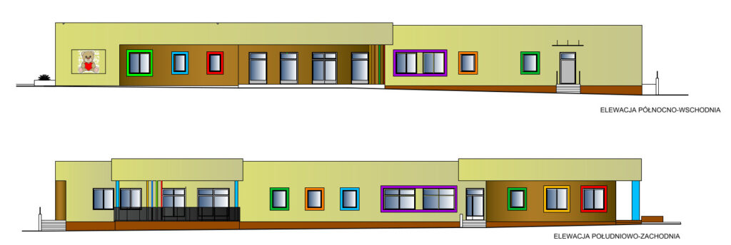 Elewacje żłobka w Zakrzewie